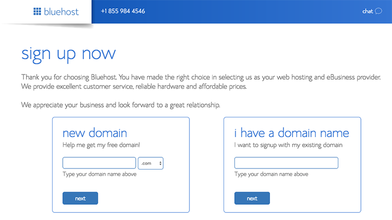 带有Bluehost的域名