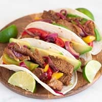 Small picture of a dish with some fajitas