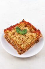 素食千层面的个人部分照片