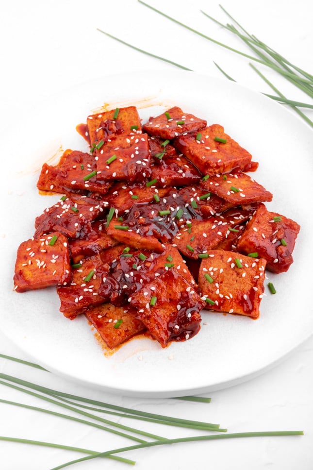 一盘辣豆腐的照片